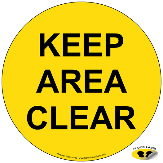 Keep Area Clear Floor Label NHE-18843