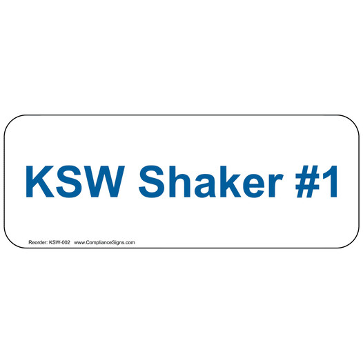 KSW Shaker #1 Label KSW-002