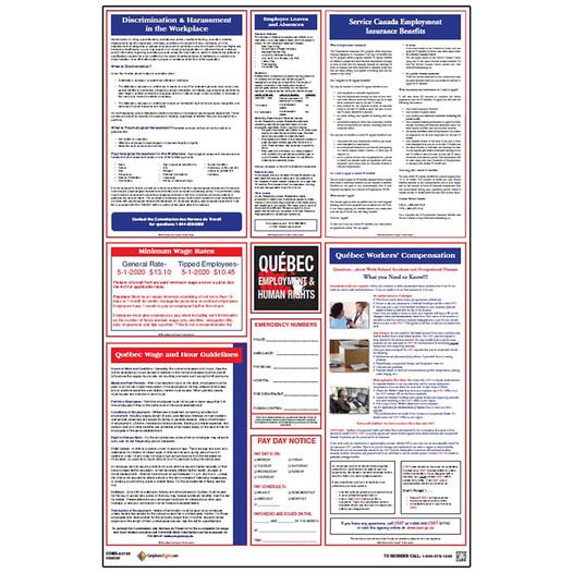 Quebec Employment And Labour Standards Poster CS281279
