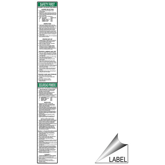 Step Ladder Safety Bilingual Label for Workplace Safety NHB-16302