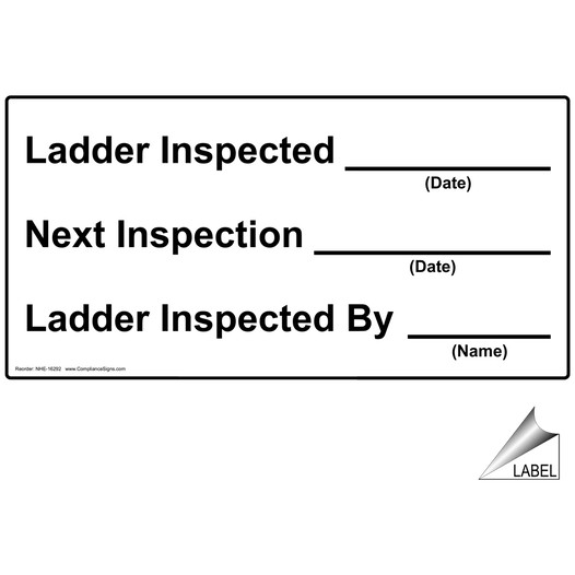 Custom Ladder Inspected Label NHE-16292