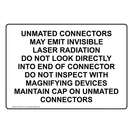 Unmated Connectors May Emit Invisible Sign NHE-33012