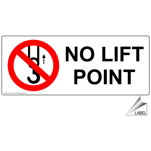 No Lift Point Label for Hydraulic Lifts / Jacks