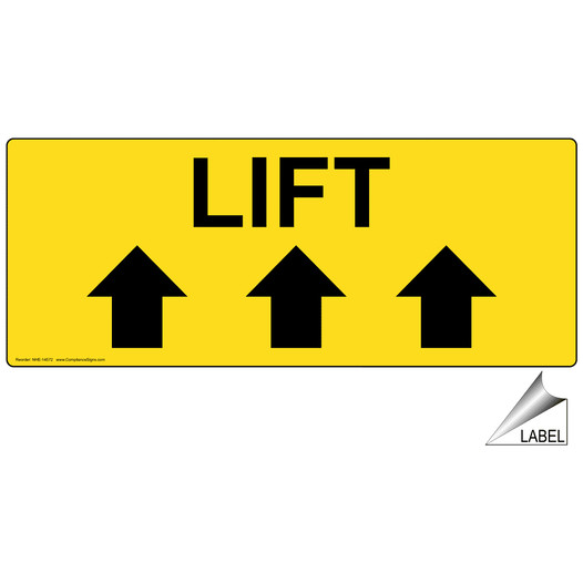 Lift With Up Arrows Label for Hydraulic Lifts / Jacks NHE-14572