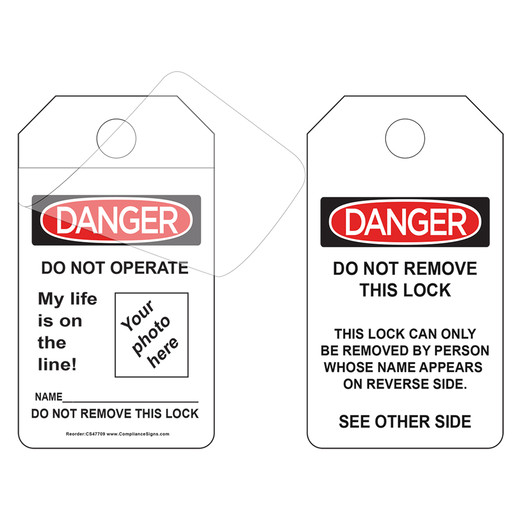 OSHA Danger Do Not Operate Do Not Remove Lock Photo Flap Tag CS449477