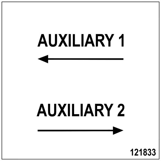 Auxiliary 1 Left Arrow Auxiliary 2 Right Arrow Label LS-121833