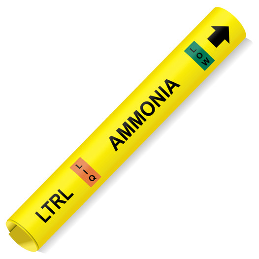 Coiled Yellow Ltrl Liq Ammonia Low Pipe Marker CS794575