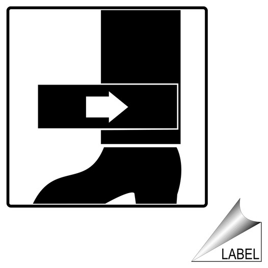 Crush Hazard Leg Symbol Label LABEL-SYM-200-d Machine Safety