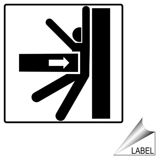 Crush Hazard Body Symbol Label LABEL-SYM-200-f Machine Safety