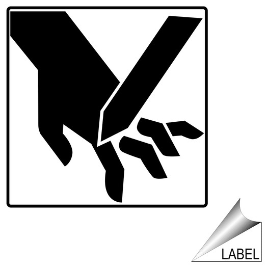 Cut Hazard Hand Symbol Label for Machine Safety LABEL_SYM_201_c