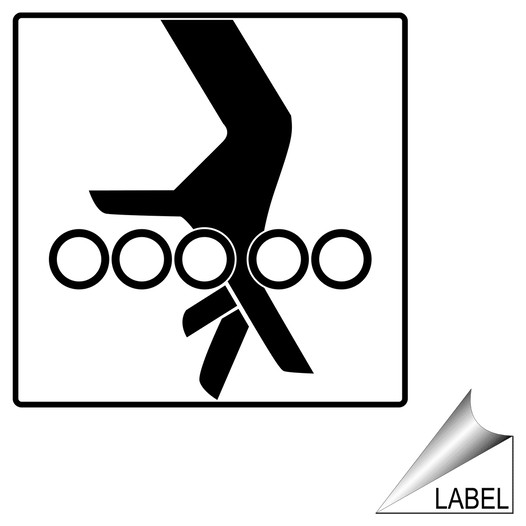 Entanglement Hazard Hand Symbol Label for Machine Safety LABEL_SYM_207_b