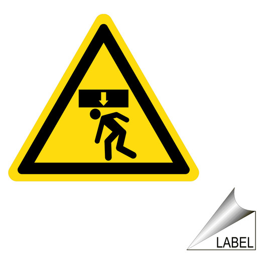 Crush Hazard Overhead Symbol Label for Machine Safety LABEL_TRIANGLE_75_b