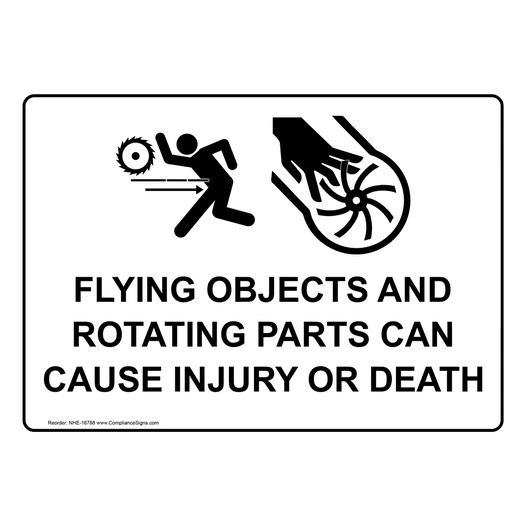 Flying Objects And Rotating Parts Sign NHE-16788