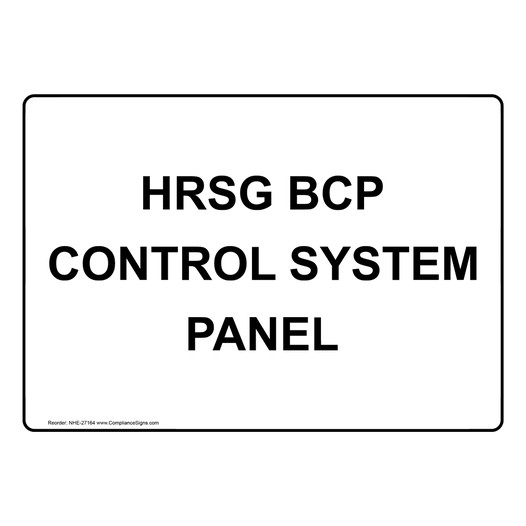HRSG Bcp Control System Panel Sign NHE-27164