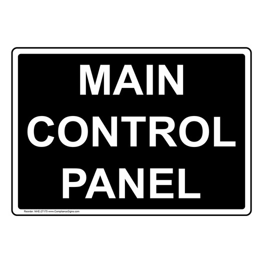 Main Control Panel Sign NHE-27175