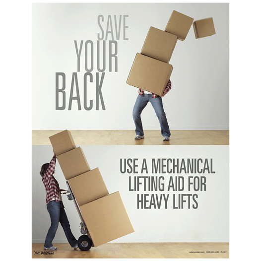 Save Your Back Use Mechanical Lifting Aid Poster CS734348