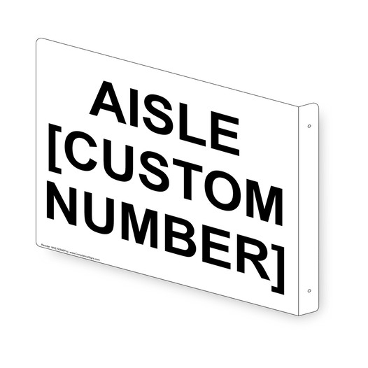 Projection-Mount Custom Aisle Number Sign NHE-50596Proj