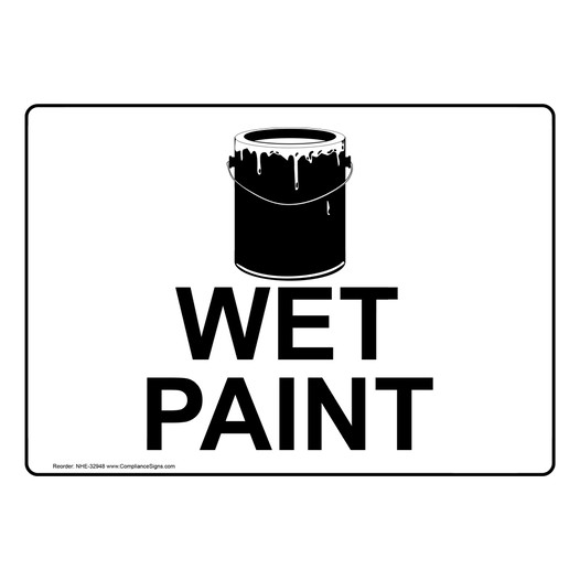 Wet Paint Sign With Symbol NHE-32948