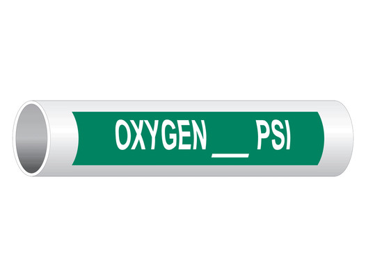 Oxygen PSI Pipe Label