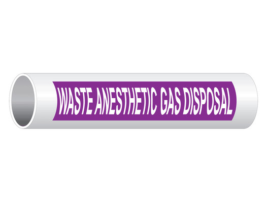 Waste Anesthetic Gas Disposal Pipe Label PIPE-15199_White_on_Violet
