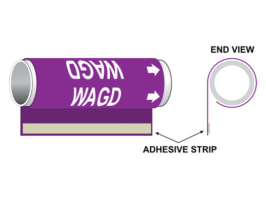 WAGD White on Violet Plastic Pipe Wrap PIPE-15200_WRAP_White_on_Violet