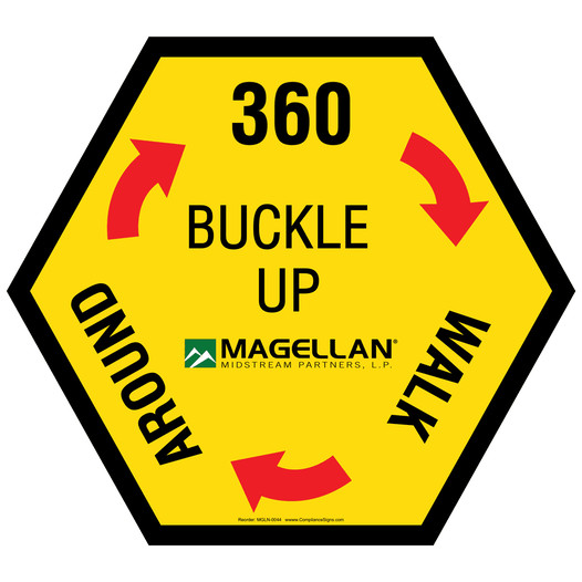 360 Walk Around Buckle Up Label MGLN-0044