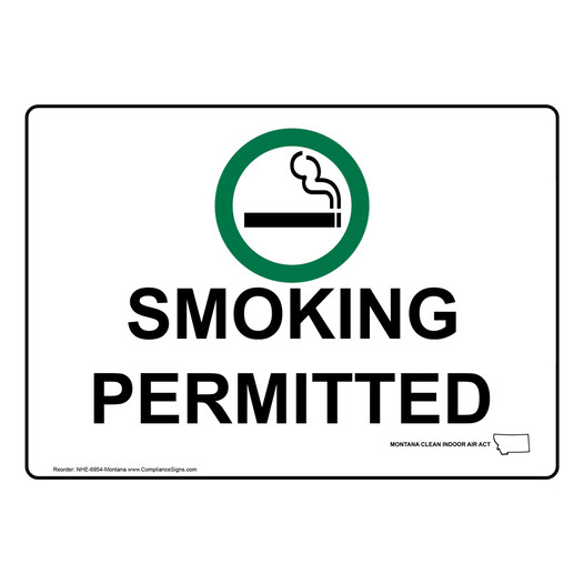 Montana Smoking Permitted Sign NHE-6954-Montana