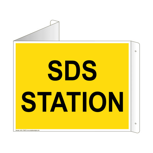 Yellow Triangle-Mount SDS STATION Sign NHE-17860Tri