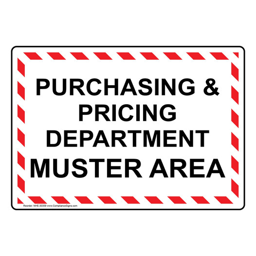 Purchasing And Pricing Department Muster Area Sign NHE-30359