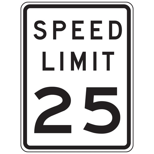 Reflective Federal MUTCD R2-1 Speed Limit 25 Sign CS285386