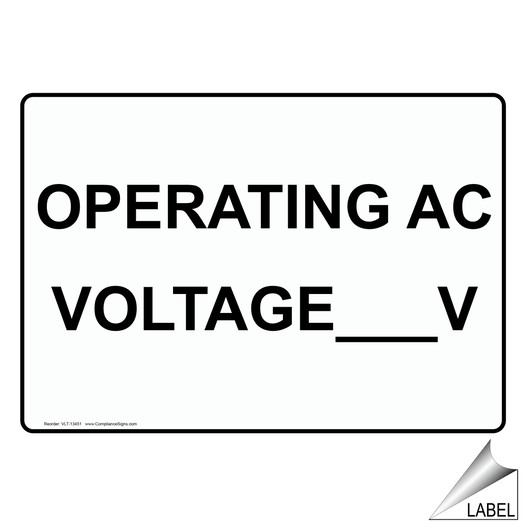 NEC Custom Operating Ac Voltage-V Label VLT-13451 Electrical