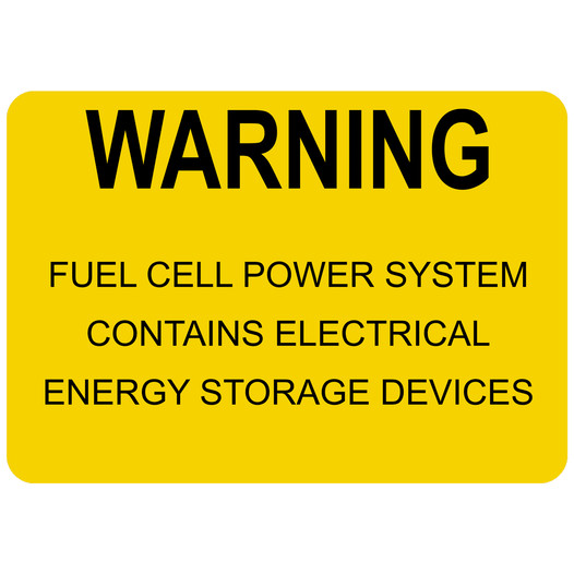 Yellow Engraved WARNING FUEL CELL POWER SYSTEM Sign EGRE-13291_Black_on_Yellow