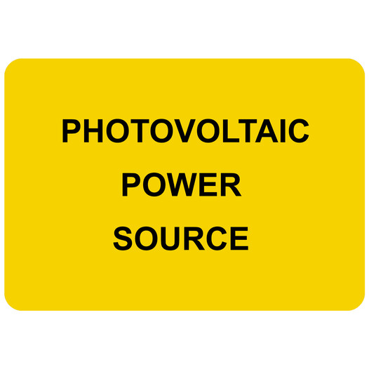 Yellow Engraved PHOTOVOLTAIC POWER SOURCE Sign EGRE-16246_Black_on_Yellow