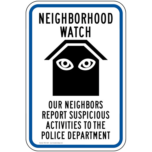 Neighborhood Crime Watch Sign for Security / Surveillance PKE-13401