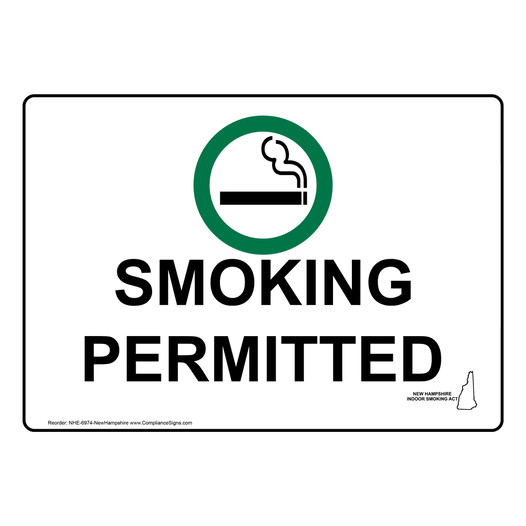 New Hampshire Smoking Permitted Sign NHE-6974-NewHampshire