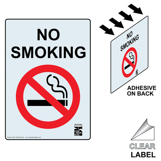 New York No Smoking Clear Label NHE-7546-NewYork