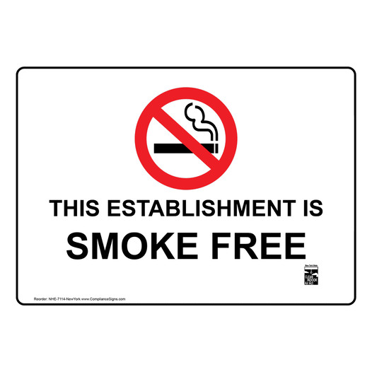 New York This Establishment Is Smoke Free Sign NHE-7114-NewYork