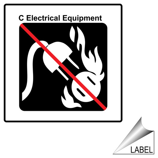 NFPA 10 Pictogram C No Electrical Equipment Label LABEL_PROHIB_1329_b