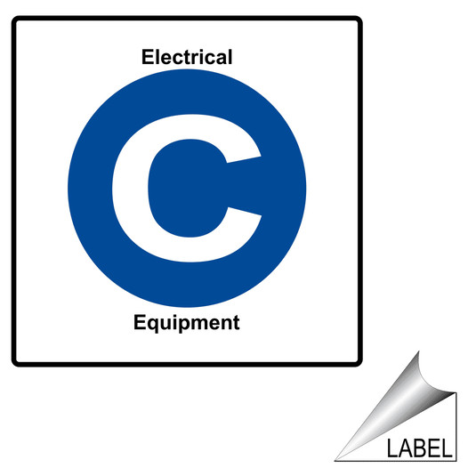 NFPA 10 Pictogram Blue Circle C Electrical Equipment Label LABEL_SYM_1328_b