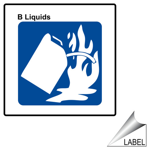 NFPA 10 Pictogram B Liquids Label LABEL_SYM_1329_a