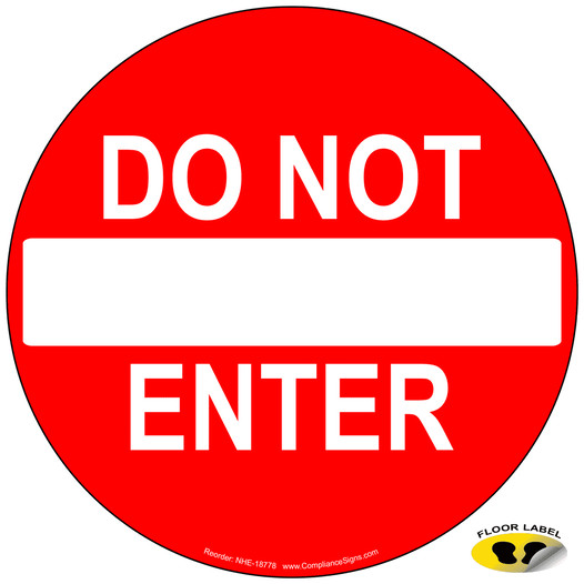 Do Not Enter Floor Label NHE-18778