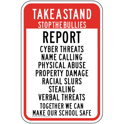 Take A Stand Stop The Bullies Sign PKE-14482