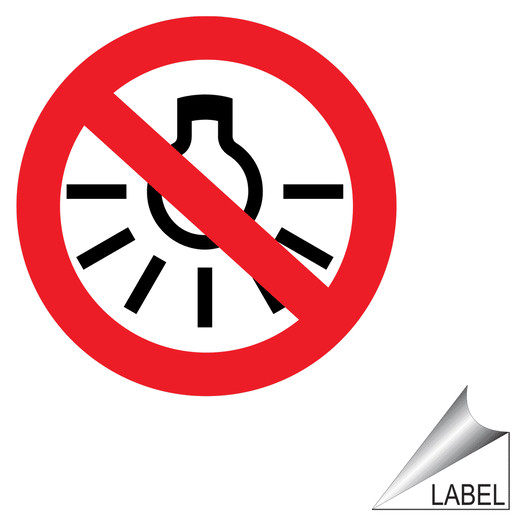 No Lights Symbol Label LABEL-PROHIB-02-a No Open Flame
