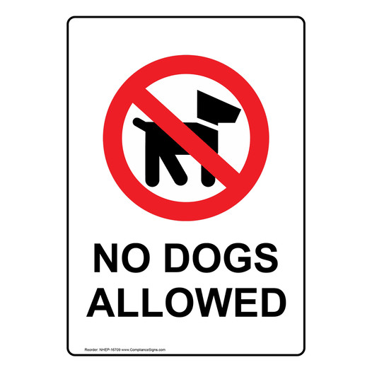 Portrait No Dogs Allowed Sign With Symbol NHEP-16709