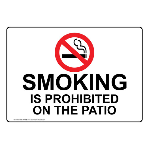 Smoking Is Prohibited On The Patio Sign NHE-13905