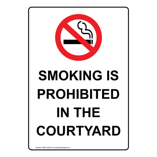 Portrait Smoking Is Prohibited In Sign With Symbol NHEP-12030