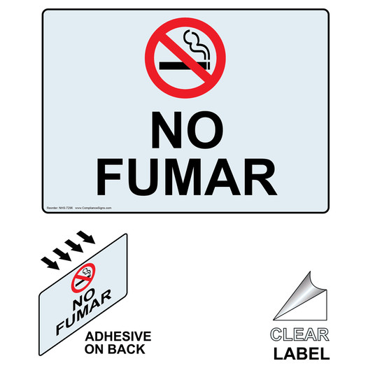 No Smoking Spanish Sign NHS-7296