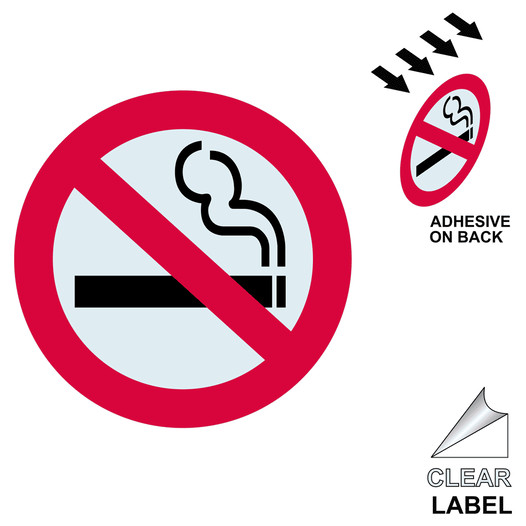 No Smoking Symbol Label Prohib-01-SYM-Clear No Smoking