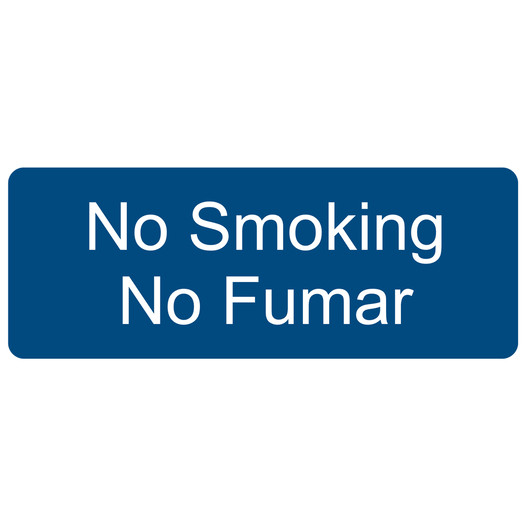Blue Engraved No Smoking - No Fumar Sign EGRB-460_White_on_Blue
