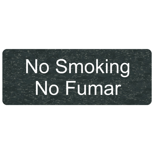 Charcoal Marble Engraved No Smoking - No Fumar Sign EGRB-460_White_on_CharcoalMarble